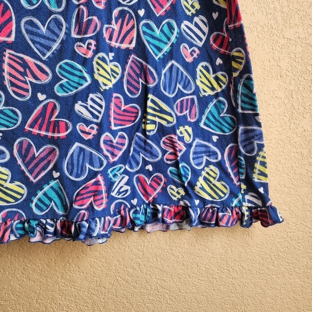 Children's Place blue and pink heart nightgown size L 10/12
